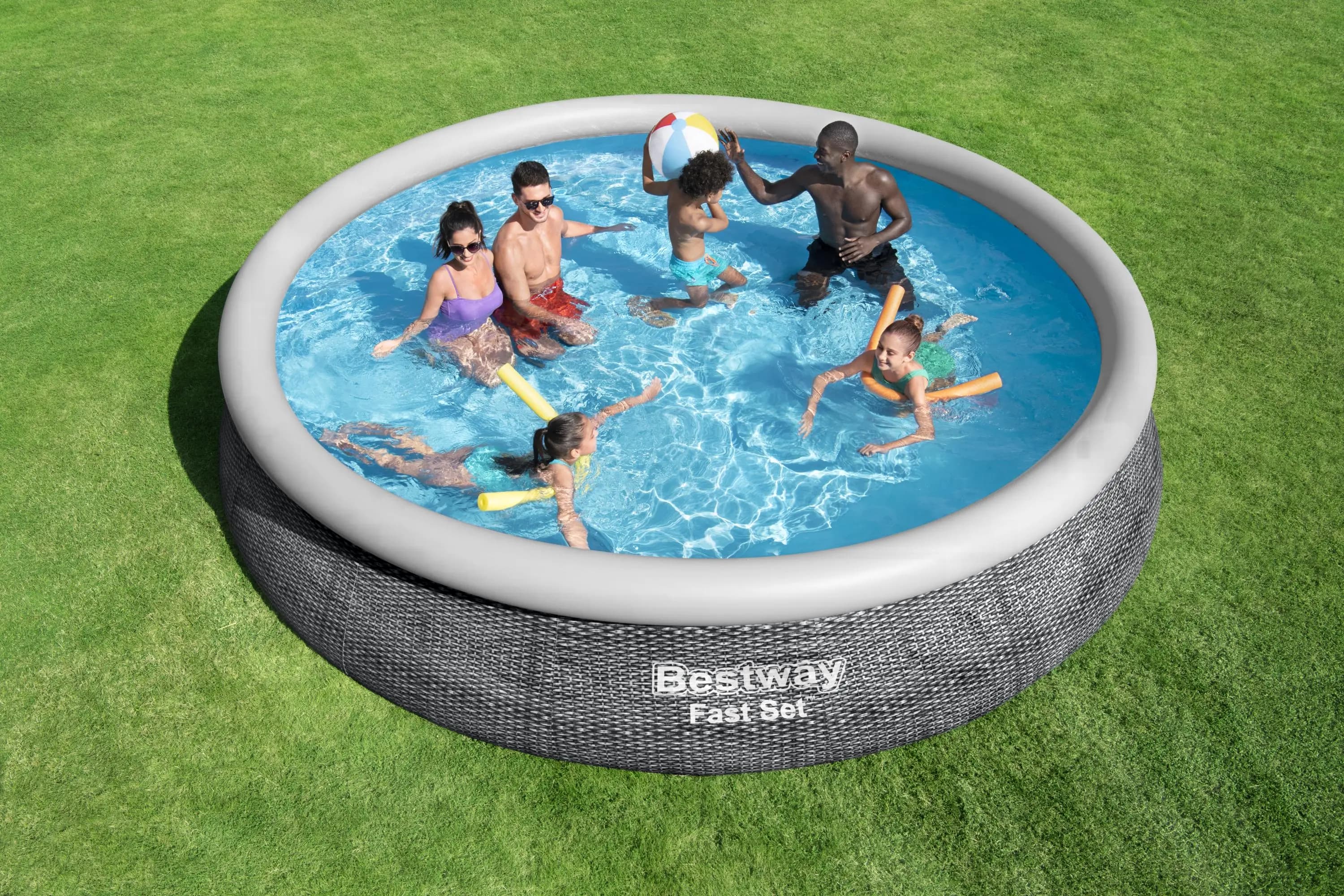 Fast Set™ Aufstellpool-Set mit Filterpumpe Ø 457 x 84 cm, Rattan-Optik (Schiefergrau), rund 57313_22