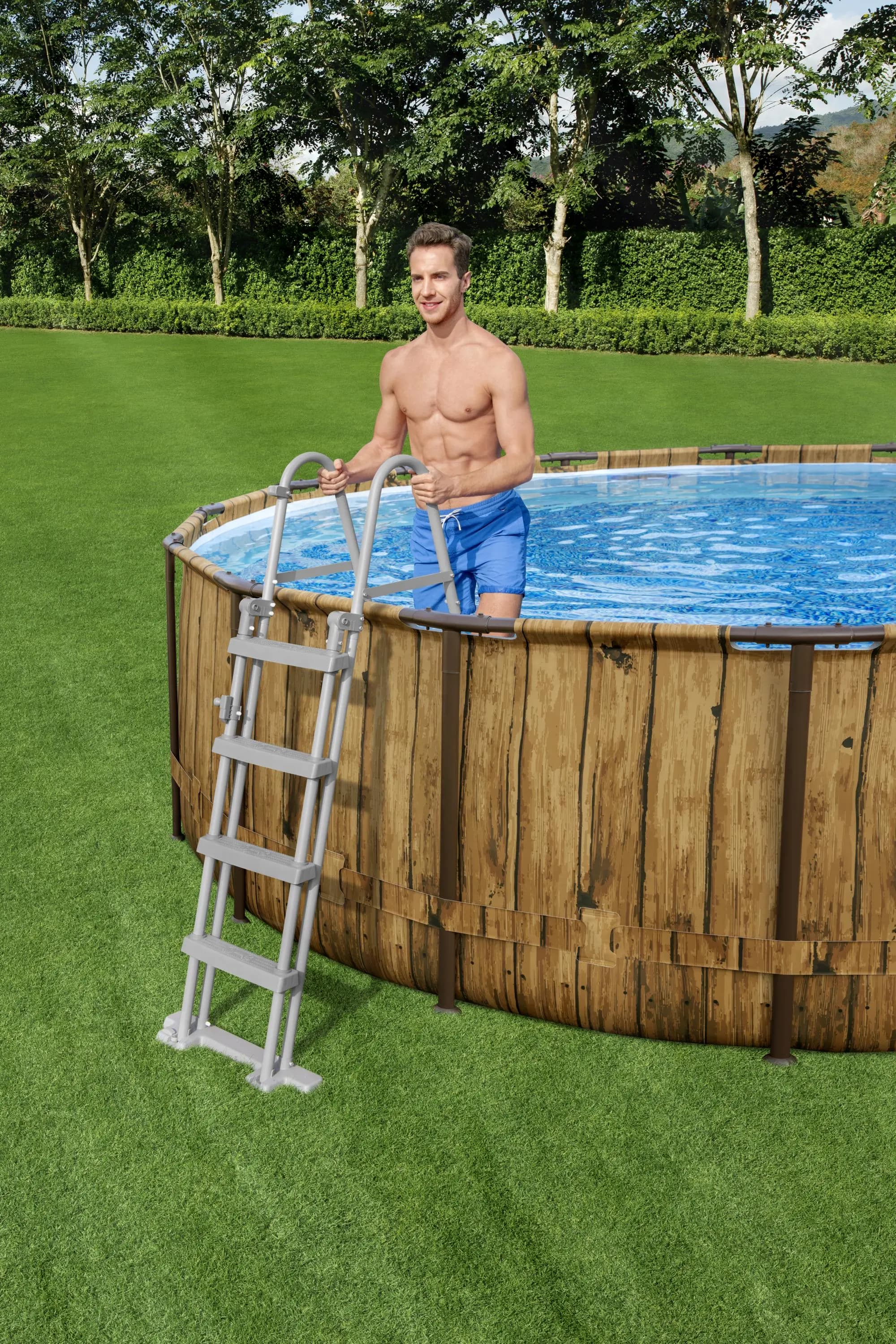 Frame Pool Komplettset Power Steel Swim Vista Series II, rund, Holzoptik, 488 x 122 cm 56725_22 Frame Pool Komplettset Power Steel Swim Vista Series II, rund, Holzoptik, 488 x 122 cm 56725_22