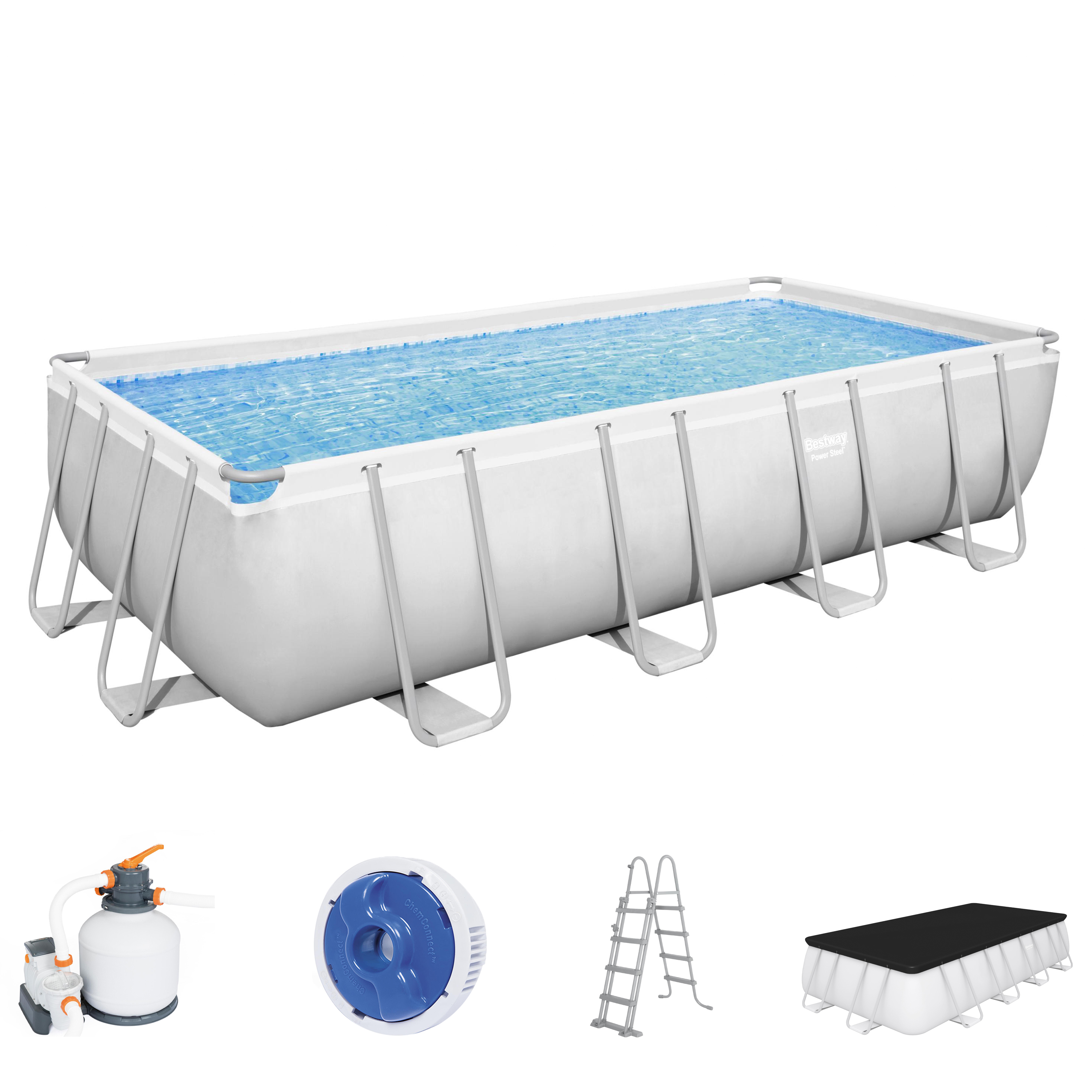 Bestway Pool Komplett-Set Power Steel mit Sandfilteranlage, 549 x 274 x 122 cm 56466_22 Bestway Pool Komplett-Set Power Steel mit Sandfilteranlage, 549 x 274 x 122 cm 56466_22